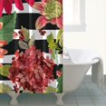 thumbnail image 4 of Waterproof Red Asters Peony Flowers Floral Shower Curtain 72x72 Inch Boho Style Polyester Unique Shower Curtain for Bathroom Hotel Home Decor with 12 Plastic Hooks, 4 of 5