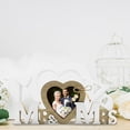 thumbnail image 7 of Hzzsbu Mr & Mrs Heart Wedding Picture Frame, Wooden LOVE Photo Frame for Engagement Newlyweds, 7 of 7