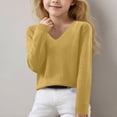 thumbnail image 2 of HomeGardon Kids Tops Clearance! Girls Boys Uniform Basic Sweater Long Sleeve V-Neck Classic Soild Knit Pullover, Casual Loose Fit Girls Sweaters for Teen Girls Toddler Girl Cute Knit Pullover,6Y-15Y, 2 of 6