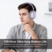 Srhythm NiceComfort 95 Adaptive Noise Cancelling Headphone Wireless, Blutooth Noise Canceling Headphone with Spatial Audio,Transparency,ENC,HD Sound,Low Latency,Romantic Purple