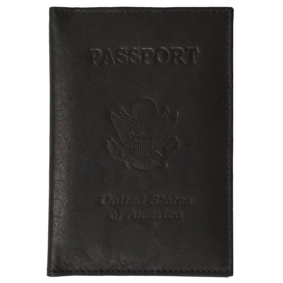 Genuine Leather Passport Credit Card Holder Wallet for Traveling 601 CF USA BLIND (C)