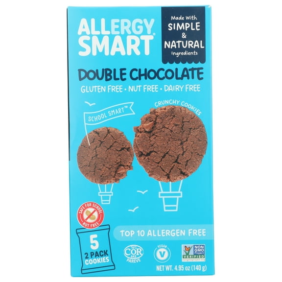 Pack of 6, Allergy Smart Double Chocolate Crunchy Cookies, 4.95 oz