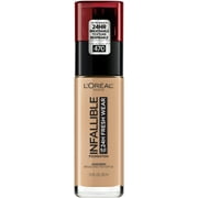 L'Oreal Paris Infallible 24 Hour Fresh Wear Foundation, Lightweight, Radiant Honey, 1 fl. oz.