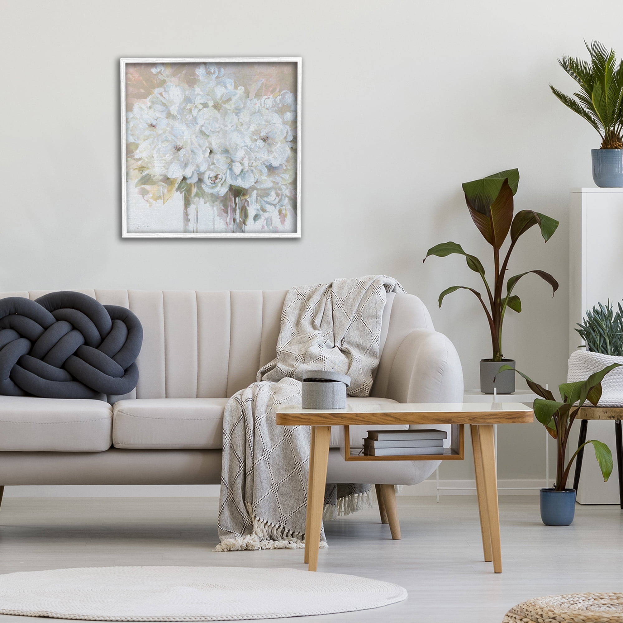 Stupell Industries Soft White Bouquet Serenity White Framed Giclee Art, design by Carol Robinson