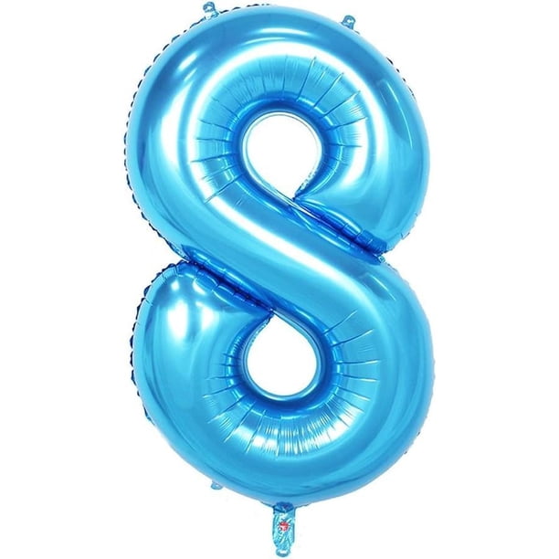 Yanonmyfd Globos de 40 pulgadas de números de papel de aluminio para helio, globos para fiestas de cumpleaños, banquetes, decoración digital (ROSEGOLD5),AZUL8