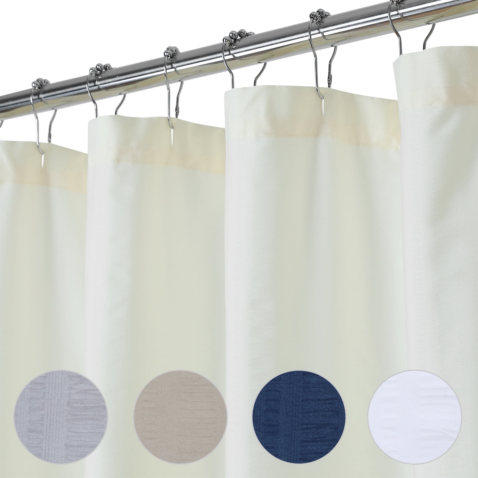 GlowSol 70"Wx72"L Shower Curtain or Liner Seersucker Premium Fabric