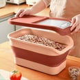 thumbnail image 1 of Contenedor grande para comida de perro (capacidad de 12 a 15 kg) | Tapa hermética con bisagra y ruedas | Contenedor plegable para comida seca, arroz y cereales, 1 of 6