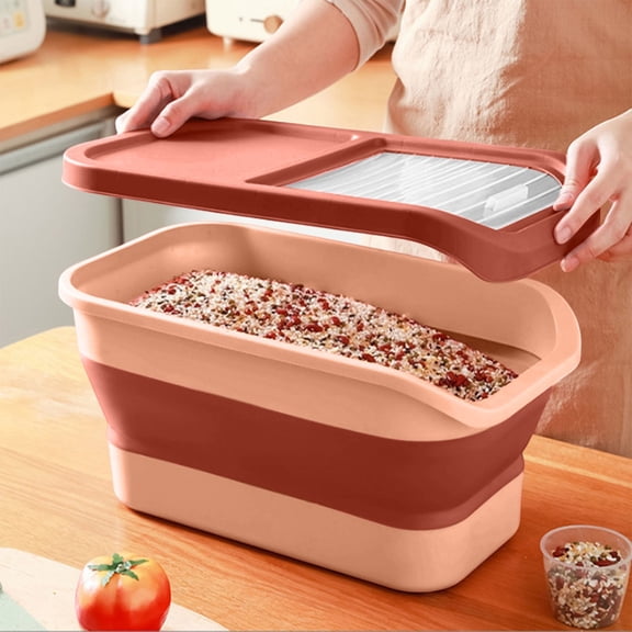 XYRSRUW Dog Food Storage, Airtight Dog Food Container with Hinged Lid, Large Dog Food Bin with Wheels, Foldable Dog Food Box for Dry Food or Pet Supplies