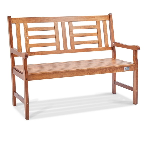 VEVOR Outdoor Bench, 48 inches Wood Garden Bench for Outdoors, Outdoor Garden Park Bench with Backrest and Armrests, 700 lbs Load Capacity Bench, Patio Bench for Garden, Park, Yard, Front Porch