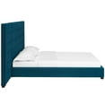 thumbnail image 3 of Platform Bed Frame, Queen Size, Azure Navy Blue, Fabric, Bedroom, Modern Contemporary HB35100, 3 of 5