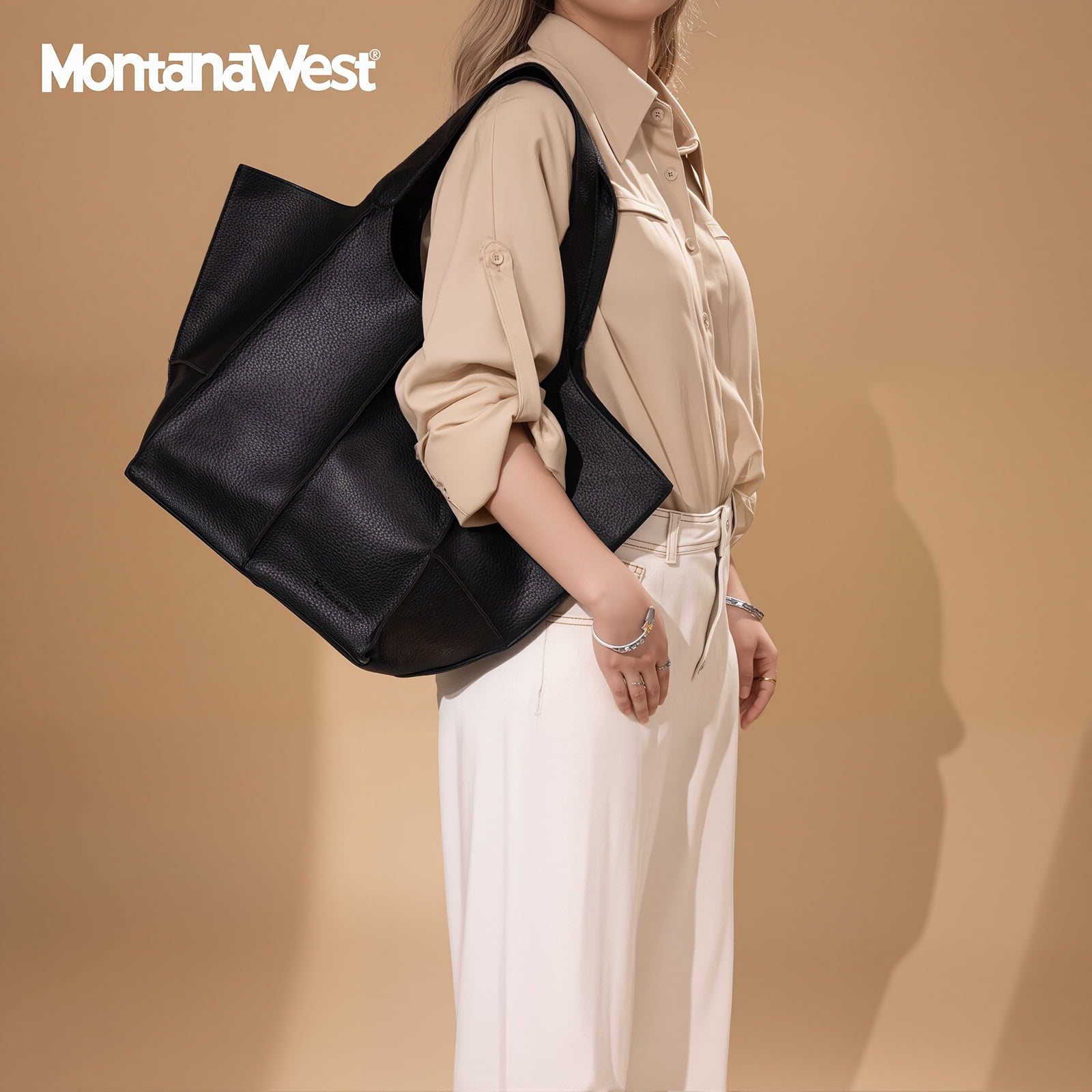 Montana West Tote Bag for Women Large Hobo Purses and Handbags, Black