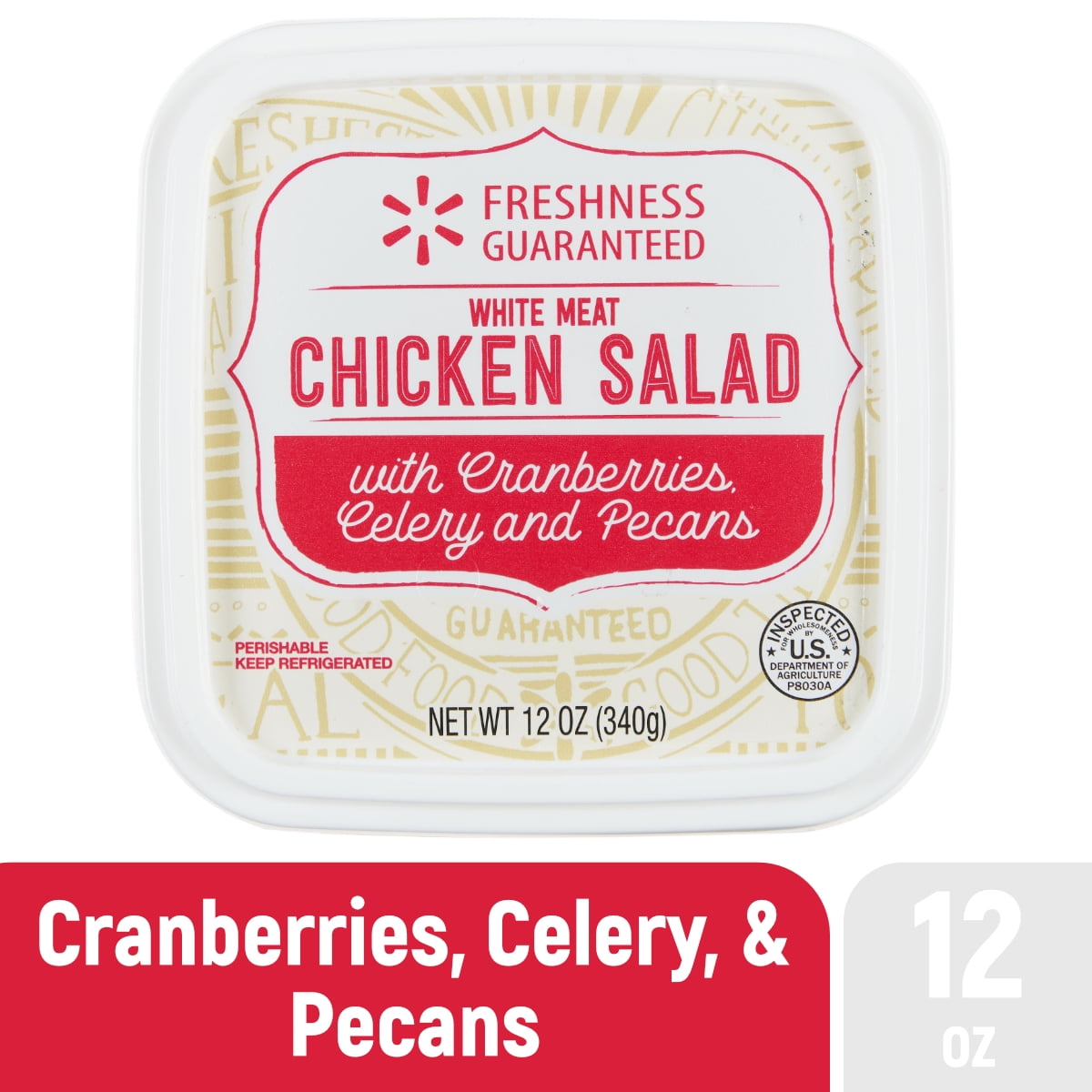 Freshness Guaranteed White Meat Chicken Salad with Cranberries, Celery, and Pecans, 12 oz