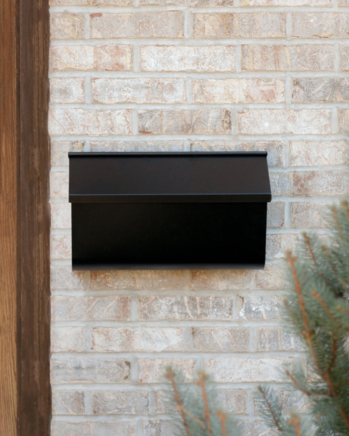 Architectural Mailboxes Woodlands Galvanized Steel, Medium, Wall-Mount Mailbox in Black