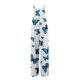 thumbnail image 3 of Gibobby Monos de Moda Monos de mujer Verano Casual Suelto Sin mangas Patchwork Doble bolsillos Mono Estampado floral Boho Pierna ancha Babero en general(Blanco， S), 3 of 4
