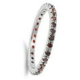 thumbnail image 4 of CHOOSE YOUR COLOR Sterling Silver Eternity Band Simulated Garnet Thin 2mm Ring Stackable Red CZ Female Size 10, 4 of 4