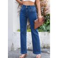 thumbnail image 3 of Vaqueros Sidefeel para mujer, cintura alta, pierna recta, color azul, talla 12, 3 of 6