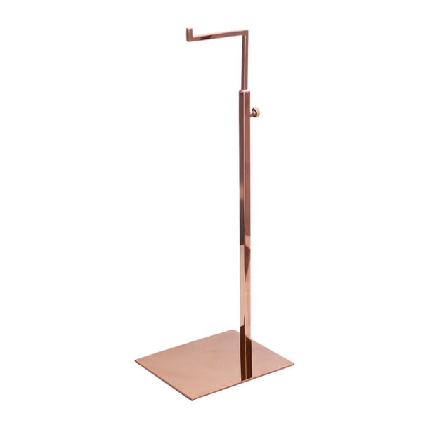 Estante de exhibición ajustable Sunnimix para bolsos soporte organizador de exhibición Acero inoxidable Espejo de oro rosa