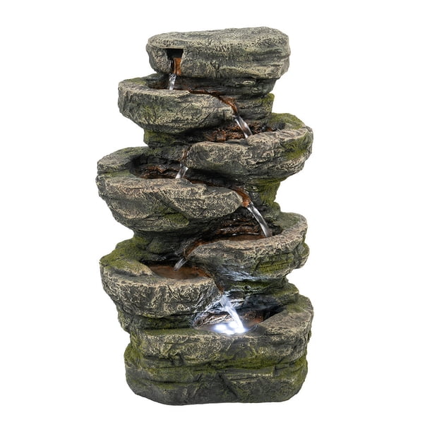 42 inch Indoor&Outdoor Water Fountain Rock Waterfall Fountain