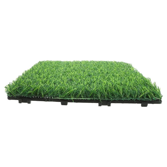 Masteelf Interlocking Fake Grass Tiles for Garden Synthetic Turf Mat Realistic Artificial Grass for Pet Training and Backyard Use