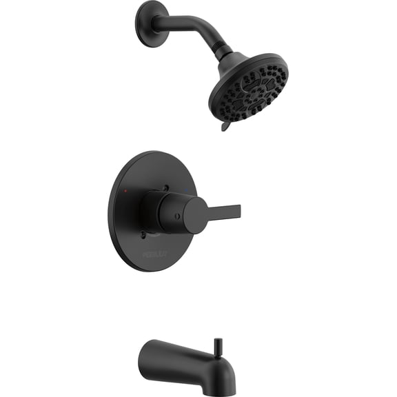 Peerless Ptt14412 Flute Tub And Shower Trim Package - Black