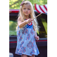 thumbnail image 2 of Millie Loves Lily Girls' Blue American Flag Patriotic Fireworks Dress & Matching Short Set Big Girls, Size 8 (2-PCS), 2 of 7