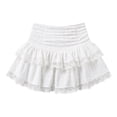 thumbnail image 4 of XIAOCHA Smocked Tiered Ruffled Mini Skirt for Women High Waisted Gothic Club Party Short Skirt, 4 of 4