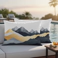 thumbnail image 2 of Outdoor Pillow Cover Abstract Gray Yellow Mountain Set of 2 Waterproof Throw Pillowcases Modern Art Decorative Patio Furniture Pillows for Couch Garden Indoor & Outdoor Use, 2 of 9