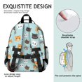 thumbnail image 5 of Multicolor Cat Head Blue Pattern Cute School Backpack Bag for School with Padded Back and Adjustable Shoulder Straps 15.25"x11.5"x5.25", 5 of 5
