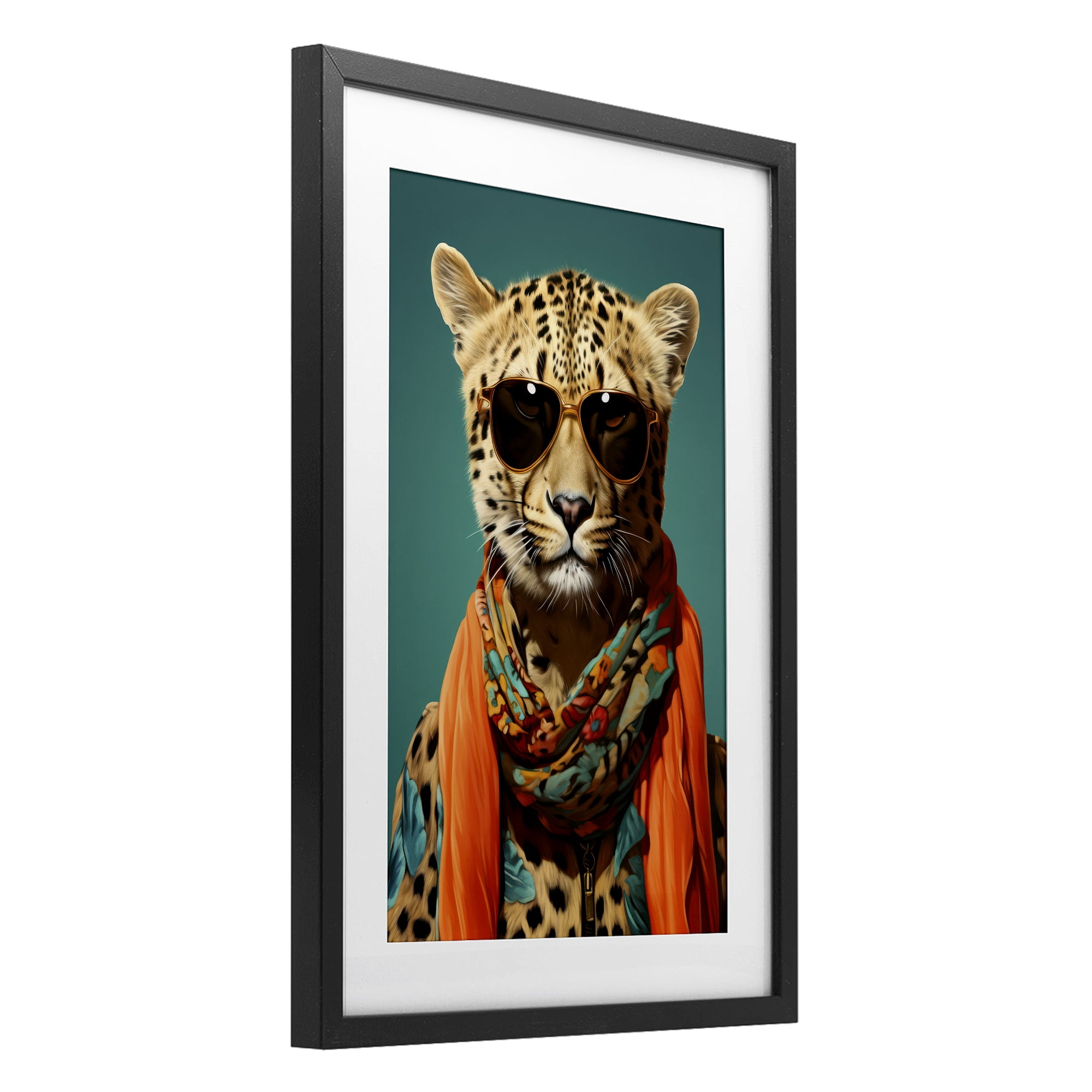 Stupell Industries Safari Glamour Leopard Black Framed Print Under Glass, design by Andrea Haase