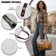 thumbnail image 5 of ZUXONGSY Cat Peony Butterfly Print Top Handle Bag for Women Fashion Pu Leather Tote Handbag Lightweight Weekender Bag with Zipper for Excursions Shopping, 5 of 6