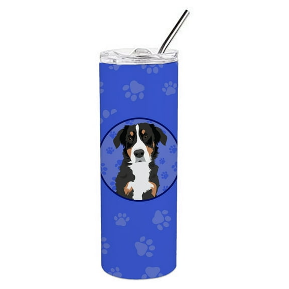 Carolines Treasures WDK1023TBL20 Bernese Mountain Dog Puppy Design2  Stainless Steel 20 oz Skinny Tumbler Blue 20 oz