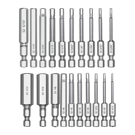 

20PC Hex Head Hex Wrench Drill Bit Set 2.3Inch Long 1/4Inch Diameter Quick Release Magnetic Screwdriver Bit Set