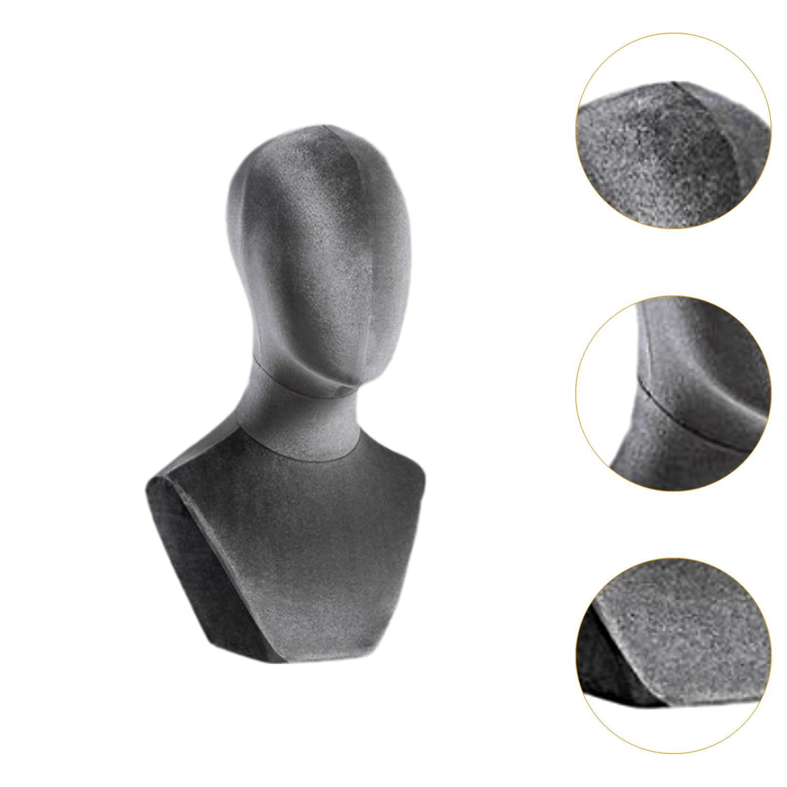 Serenable Bust Mannequin Head Versatile Holder for Headdress Commercial Use Hats Grey