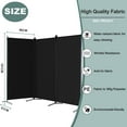 thumbnail image 3 of VEPRIMIN 3 Panel Room Divider, 6 Ft Tall Privacy Screens and Room Dividers, Wall Divider Panels Partition, Freestanding Folding Office Room Separator,102" W x 71" H Black, 3 of 4