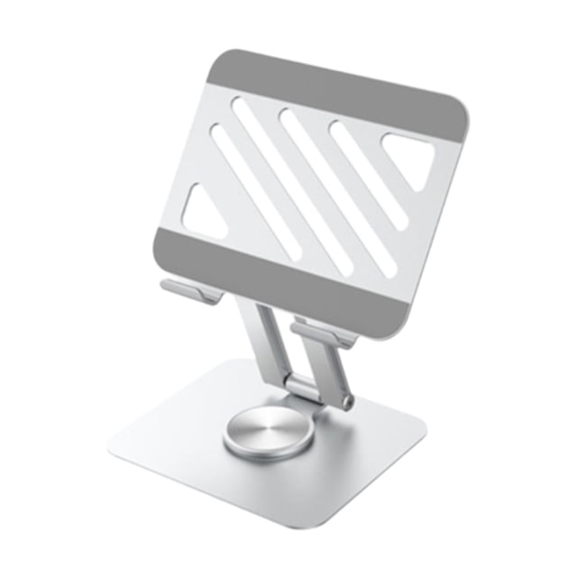 BELOVING Desktop Tablet Stand, Stable Support Practical 5.79x4.96x1.26inch Home Office Accessories Universal Adjustable Height & Angle Silvery