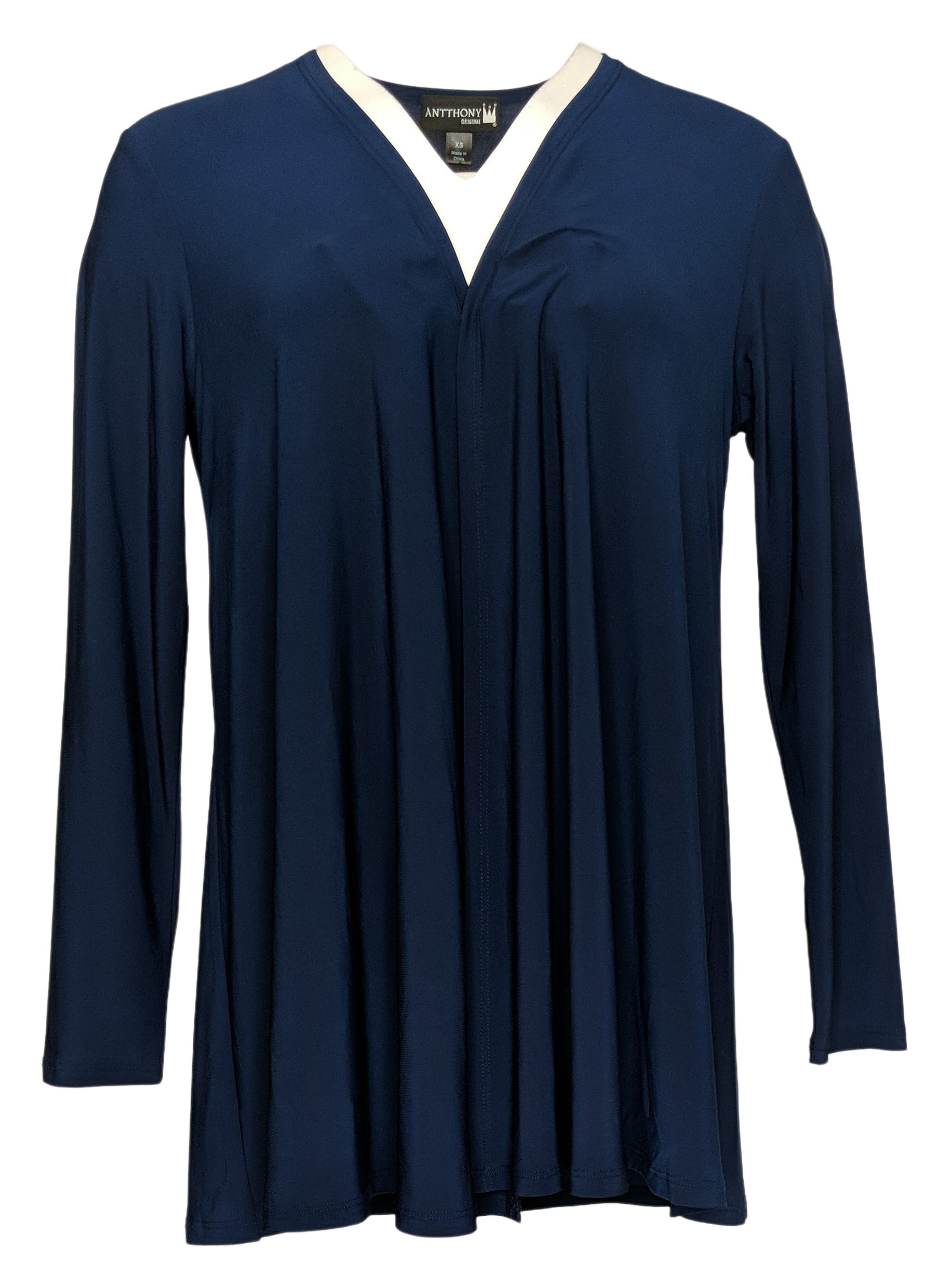 Antthony Women's Sweater Sz XS Liquid Knit Cardigan Blue 677240