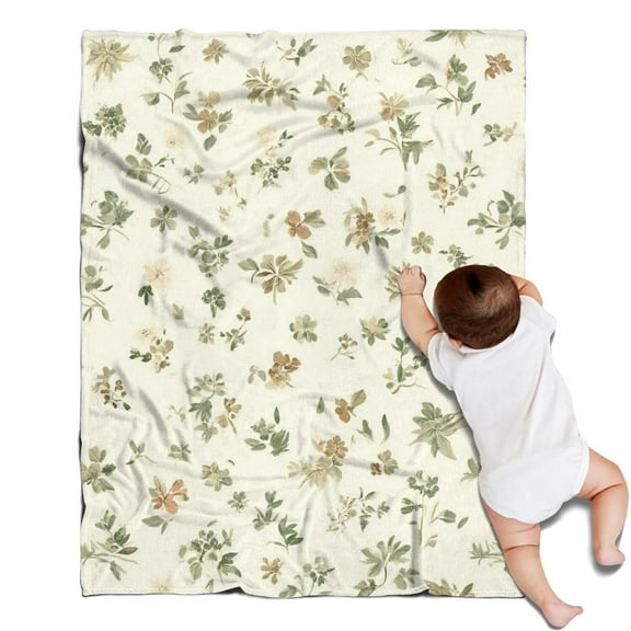 Pioneer Floral Pattern Blanket,Comfortable Soft Flannel Throw Blanket,All Season,Warm Lightweight Blankets for Sofa Bed Couch Living Room Chair,30"x40"(80x100cm)