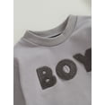 thumbnail image 5 of Bagilaanoe Newborn Baby Boys Oversized Romper Sweatshirt Long Sleeve Bodysuits Letter Print Pullover 3M 6M 12M 18M Infant Casual Tee Tops, 5 of 8