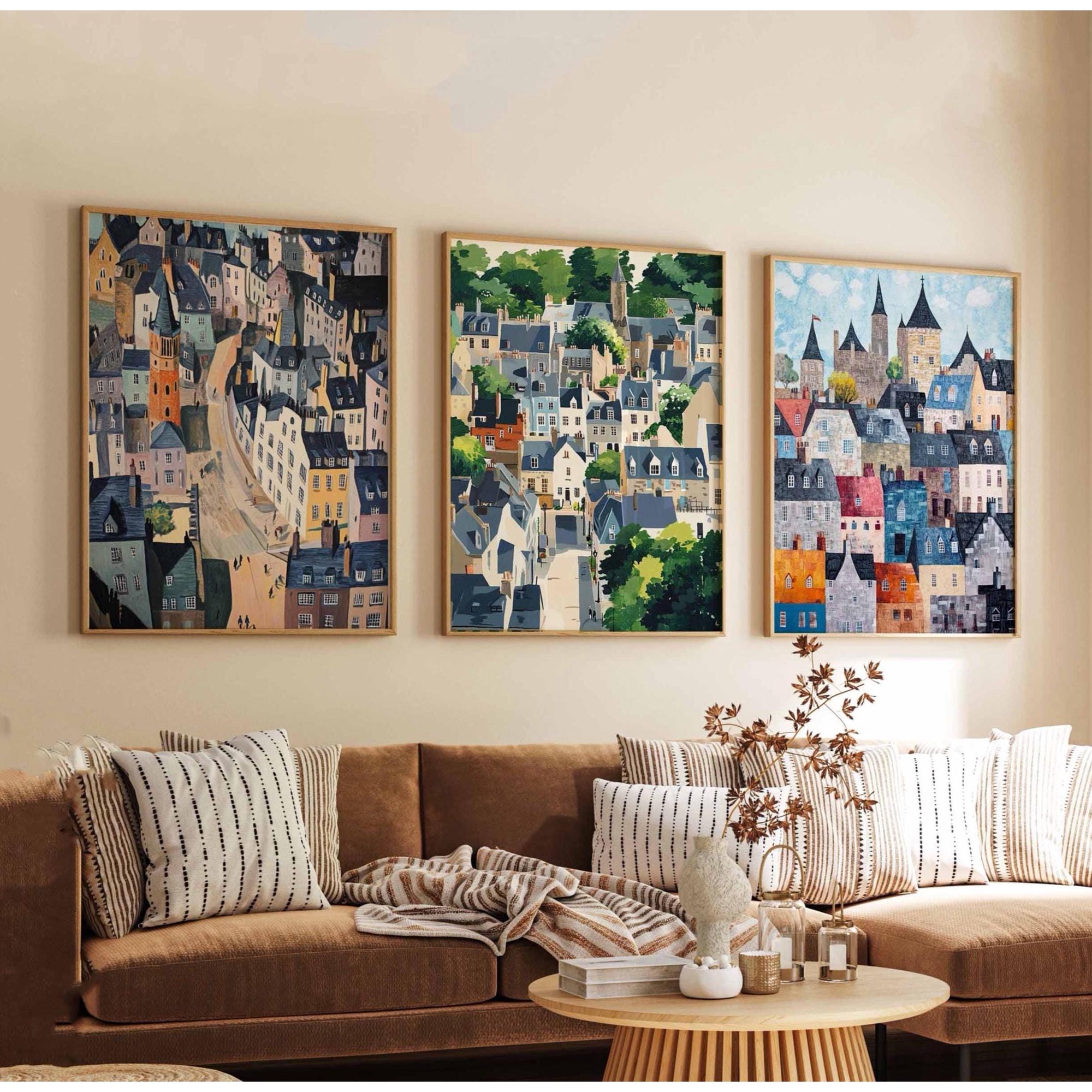 Aberdeen Posters Scotland City Prints UK Travel Poster Sets Wall Art Decor Aberdeen Landmark Scenic, Set 3, Poster Only