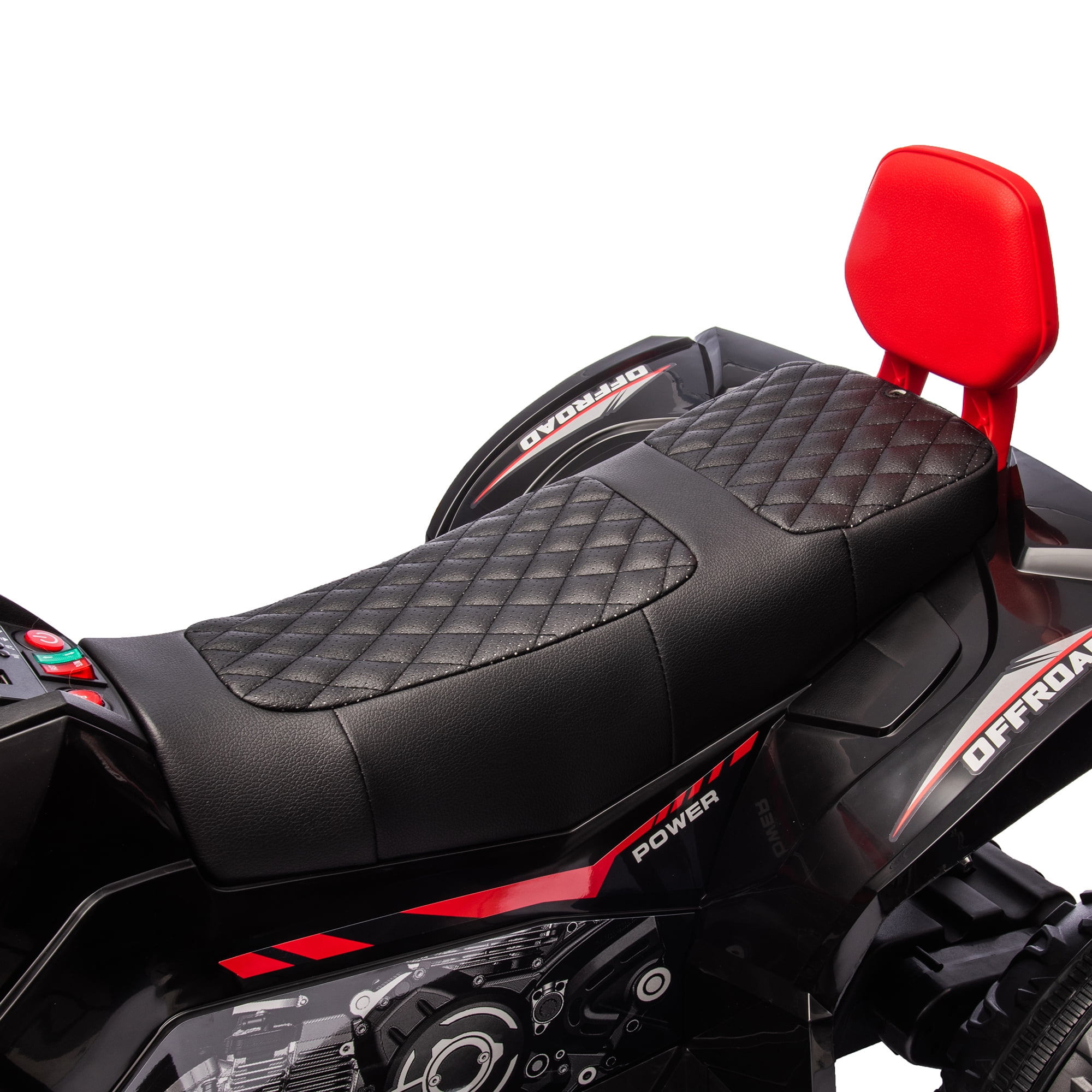 24V 2 Seater 4WD Ride on Toys ATV for Kids 4*200W 4-Wheeler Quad w/ MP3 LED Lights Music, Red