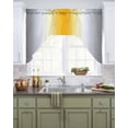 thumbnail image 2 of Gray Yellow Kitchen Curtains Swag Valance for Windows/Bathroom/Cafe, Modern Gradient Geometric Rod Pocket Drape Panel Swag Curtain Valance for Bedroom/Living Room 55''x36'', 2 of 6