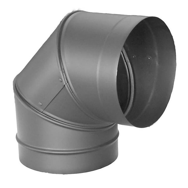 Codo para tubo de estufa DuraVent DuraBlack, acero galvanizado, 6 cm