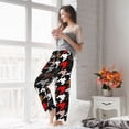 thumbnail image 4 of Uemuo Houndstooth Green Red Pattern Women's Wide Leg Palazzo Lounge Pants with Pockets Light Weight Loose Comfy Casual Pajama Pants-Medium, 4 of 9