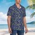 thumbnail image 6 of Uemuo Uncaria Flower Printed Regular Fit Short Sleeve Casual Hawaiian Shirt for Men,Aloha shirt,Tropical shirt,Floral print shirt,Vacation Beach shirt-Medium, 6 of 9
