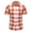 Orange, variant on Mens Big & Tall Plaid Short Sleeve Button Down Shirt, Gingham Check Regular Fit Top, Summer Business Casual Work Beach Vacation Cardigan Shirts