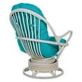 thumbnail image 4 of Lanai Rattan Swivel Rocker Chair in Blue Fabric with White Wash Frame, 4 of 8