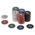 thumbnail image 1 of 100pcs Round Plastic Chips Casino Poker Card Game Baccarat Counting Accessories Dice Entertainment Chip 5/10/20/50/100, 1 of 5