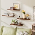 thumbnail image 6 of Fairy 15.8in Floating Shelves for Wall, Set of 4 Shelves for Bathroom, Bedroom, Kitchen Decro, Walnut, 6 of 7