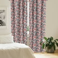 thumbnail image 2 of Ambesonne Geometric Curtains, Retro Style Checkered, Pair of 28"x95", Multicolor, 2 of 5