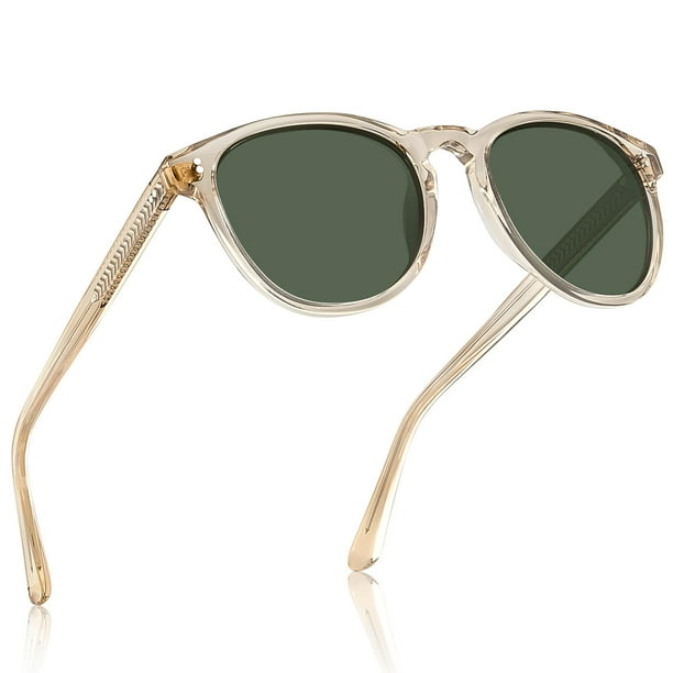 Lentes de Sol CARFIA de Acetato Polarizados para Hombre CA2307 con Lentes Verdes
